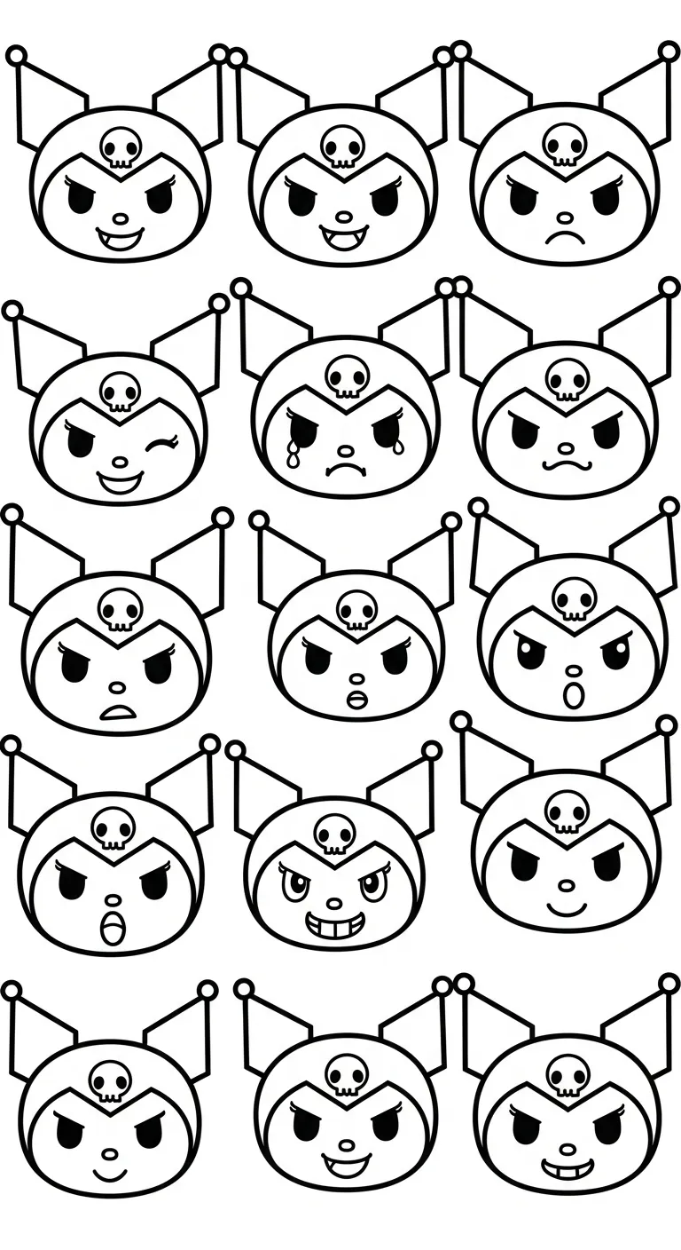 tải tranh tô màu Tranh To Mau Kuromi cho bé 3 tuổi