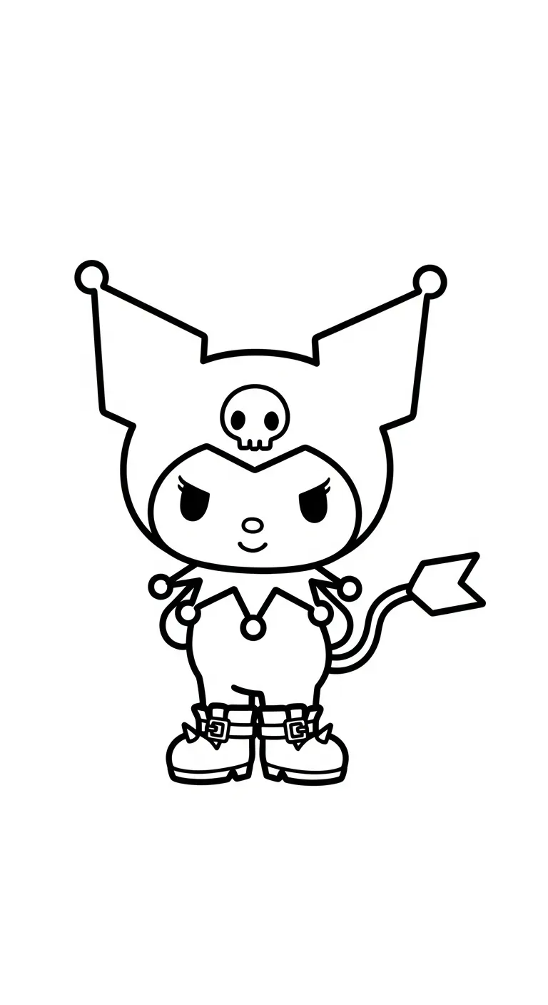 in hình tô màu Tranh To Mau Kuromi khổ A4