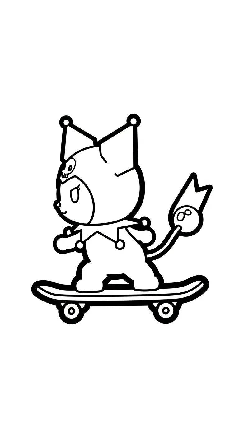 in hình tô màu Tranh To Mau Kuromi cho bé 5 tuổi