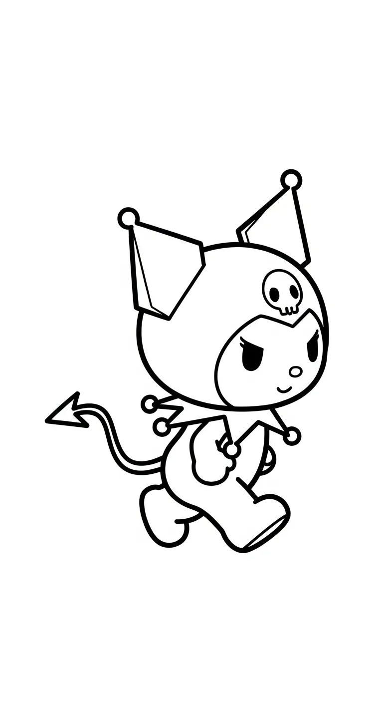 hình tô màu Tranh To Mau Kuromi cho bé mới nhất