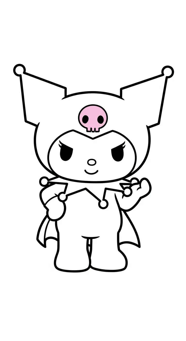 hình tô màu Tranh To Mau Kuromi cho bé 8 tuổi