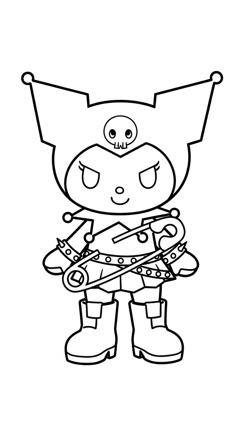 hình tô màu Tranh To Mau Kuromi cho bé 5 tuổi miễn phí