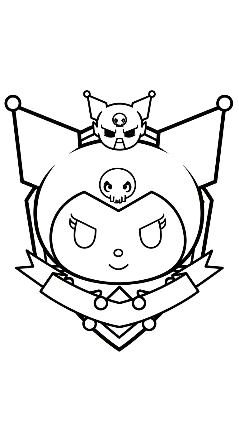 hình tô màu Tranh To Mau Kuromi cho bé 7 tuổi