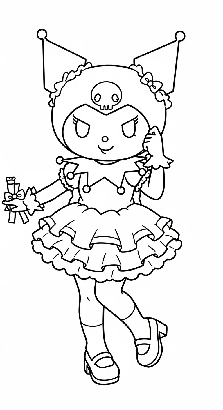 tranh tô màu Tranh To Mau Kuromi cho bé 5 tuổi miễn phí