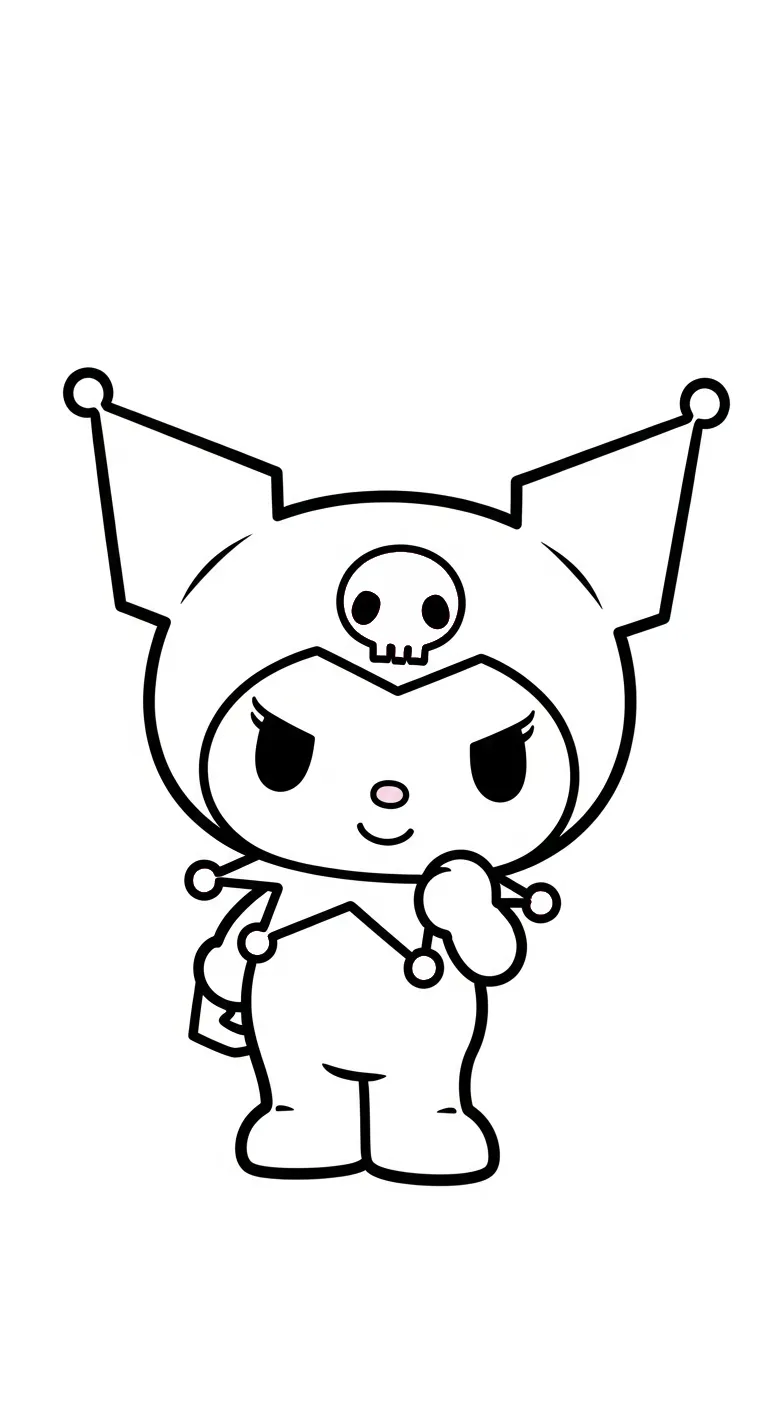 hình tô màu Tranh To Mau Kuromi cho bé 8 tuổi miễn phí