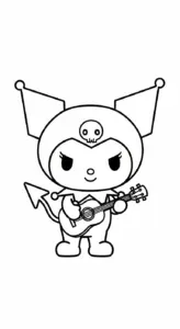 tranh tô màu Tranh To Mau Kuromi cho bé 4 tuổi miễn phí