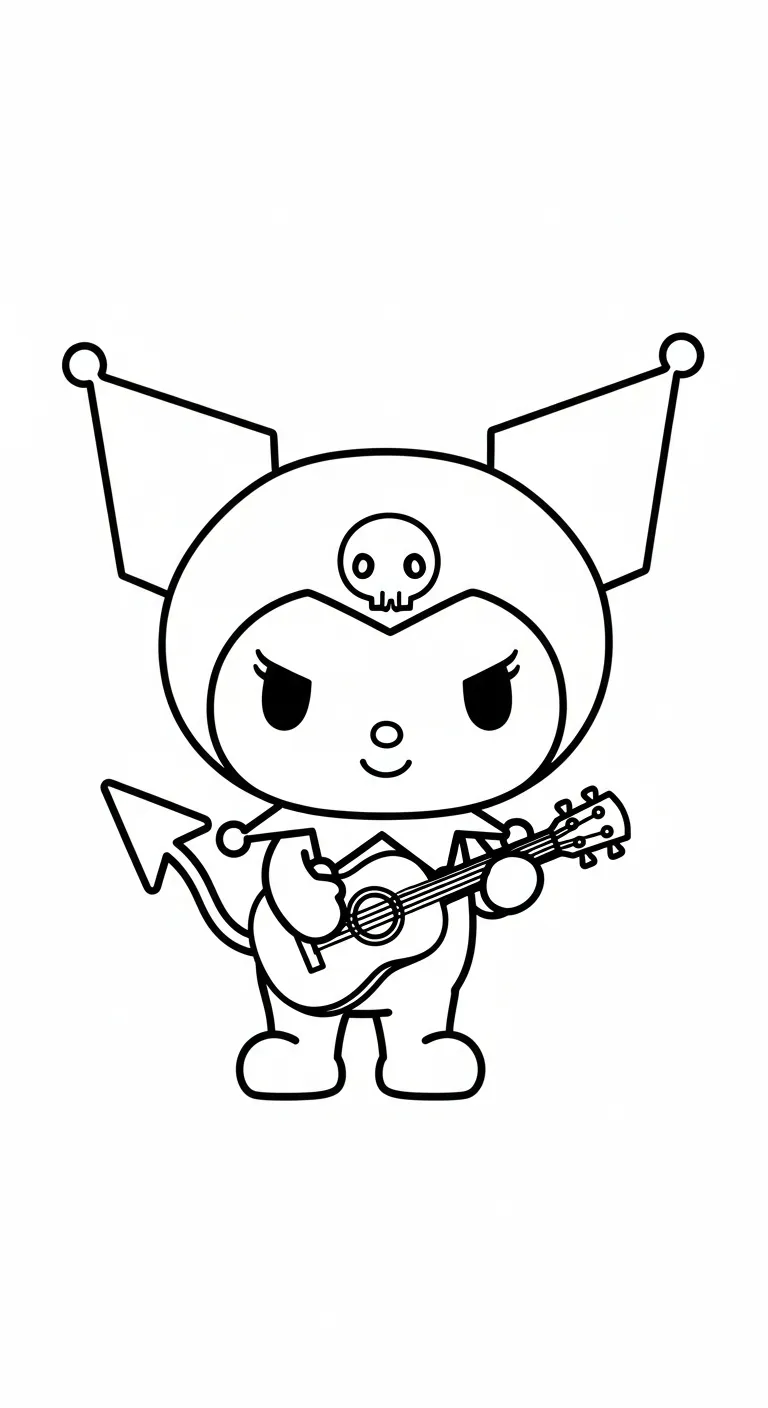 tranh tô màu Tranh To Mau Kuromi cho bé 4 tuổi miễn phí