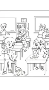 hình tô màu Tranh Tô Màu Trường Tiểu Học in ngay