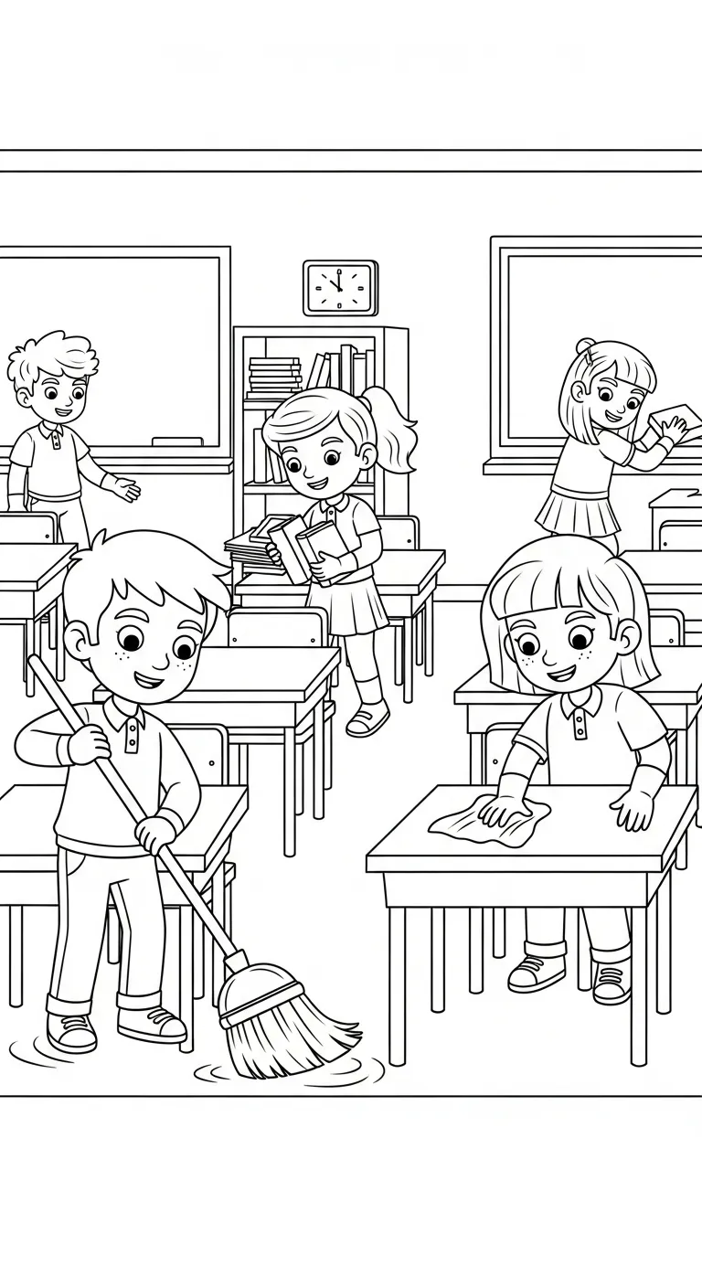 hình tô màu Tranh Tô Màu Trường Tiểu Học in ngay