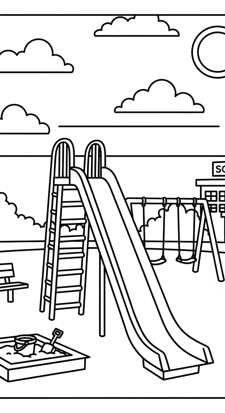 tải tranh tô màu Tranh Tô Màu Trường Tiểu Học cho bé 8 tuổi