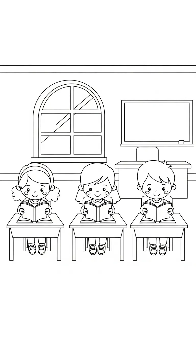 tải tranh tô màu Tranh Tô Màu Trường Tiểu Học cho bé 4 tuổi