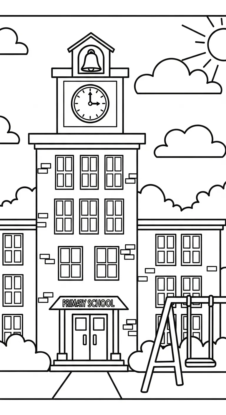 tải hình tô màu Tranh Tô Màu Trường Tiểu Học