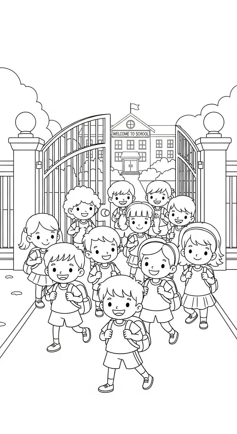 hình tô màu Tranh Tô Màu Trường Tiểu Học miễn phí