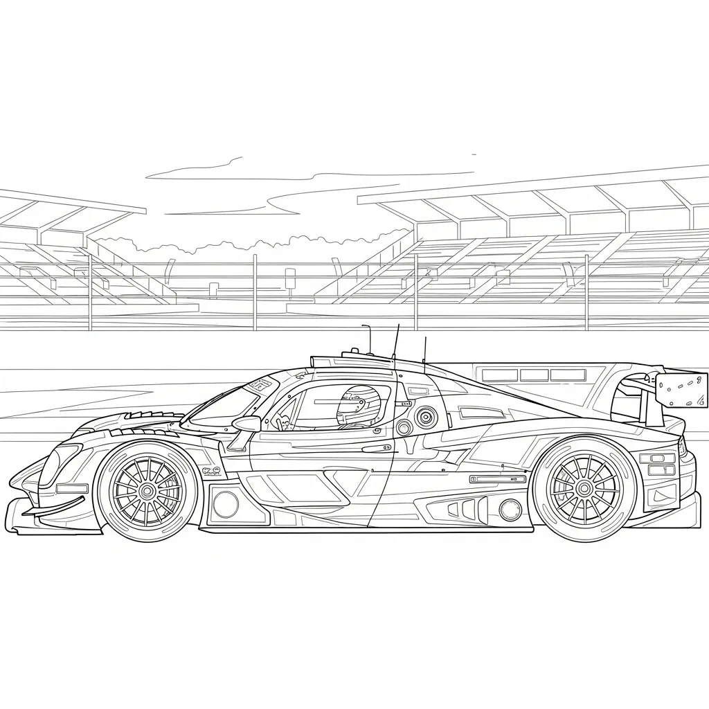 in tranh tô màu Tranh Tô Màu Xe Đua cho bé 4 tuổi 1