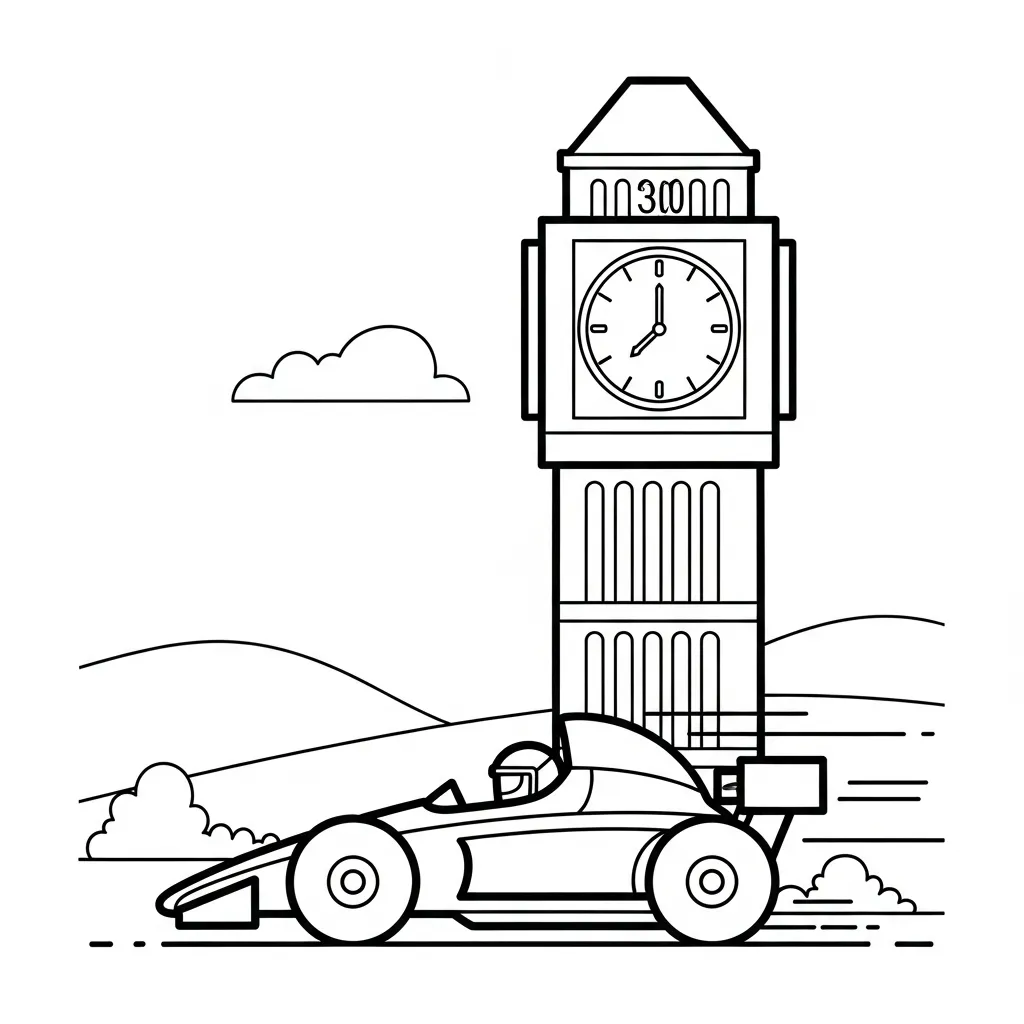 tranh tô màu Tranh Tô Màu Xe Đua cho bé tải miễn phí