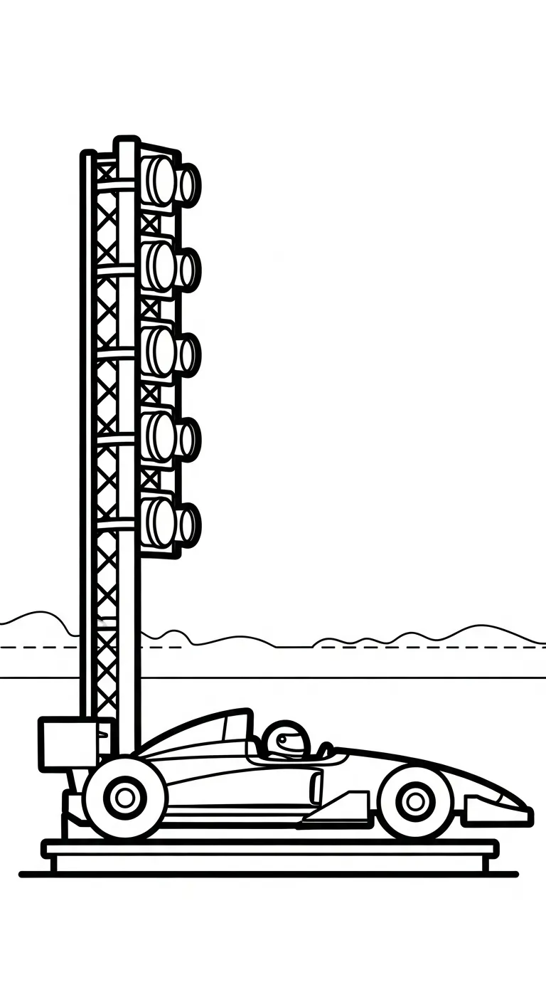 in tranh tô màu Tranh Tô Màu Xe Đua cho bé 3 tuổi