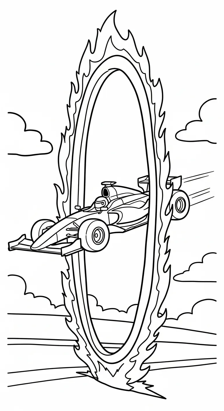 in tranh tô màu Tranh Tô Màu Xe Đua cho bé 4 tuổi