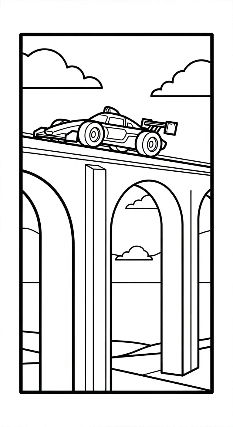 file tranh tô màu Tranh Tô Màu Xe Đua cho bé in