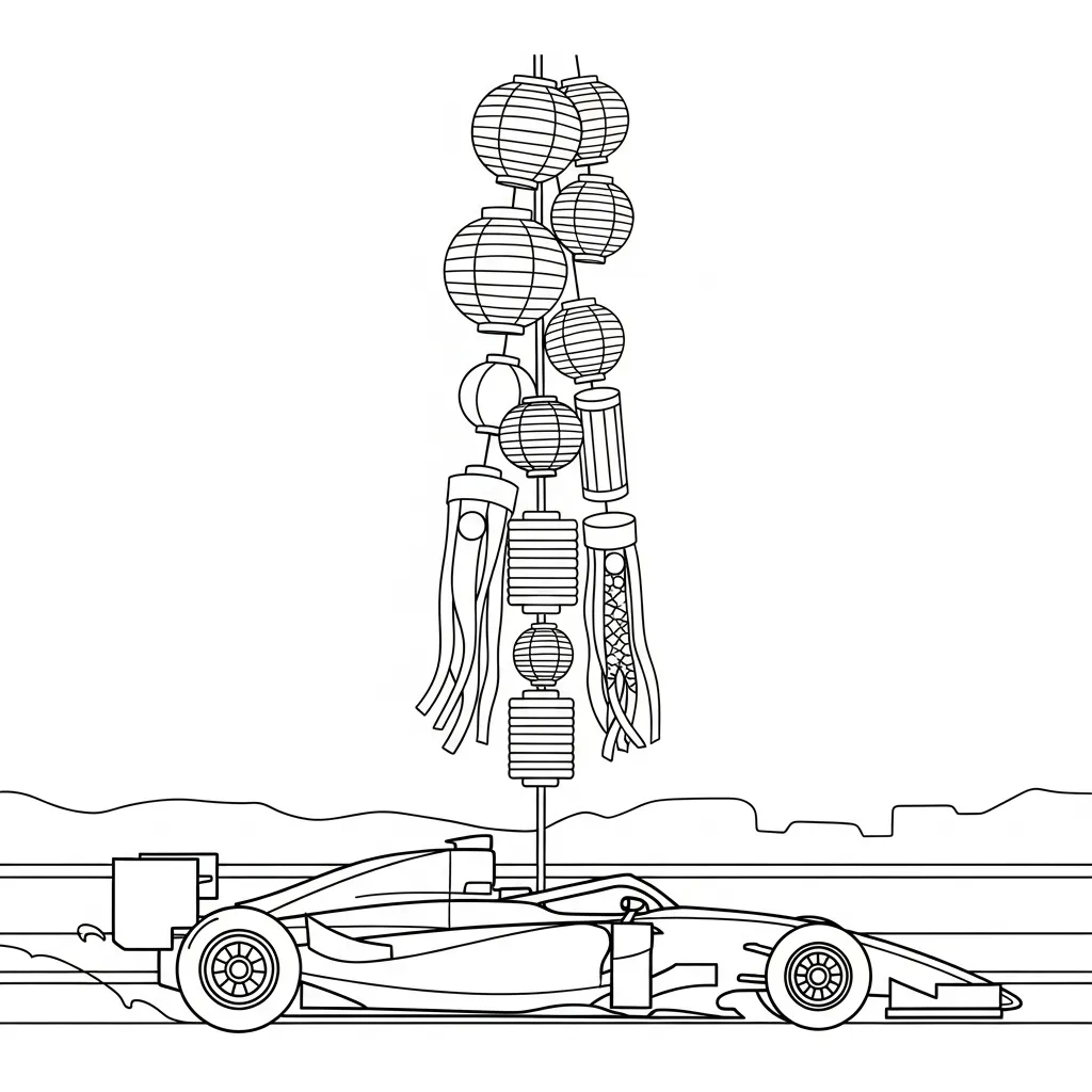 tải tranh tô màu Tranh Tô Màu Xe Đua cho bé 5 tuổi 1