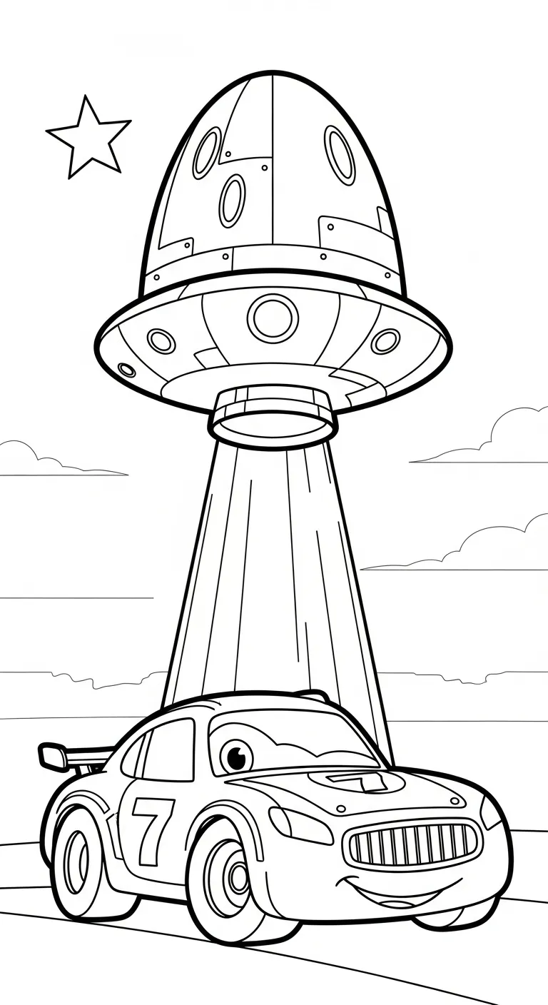 tranh tô màu Tranh Tô Màu Xe Đua cho bé 7 tuổi