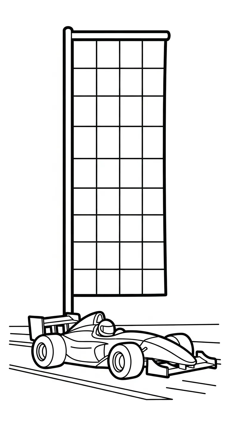 in hình tô màu Tranh Tô Màu Xe Đua cho bé 4 tuổi