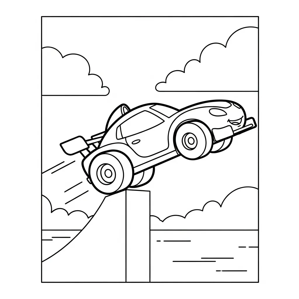 mẫu in tranh tô màu Tranh Tô Màu Xe Đua cho bé