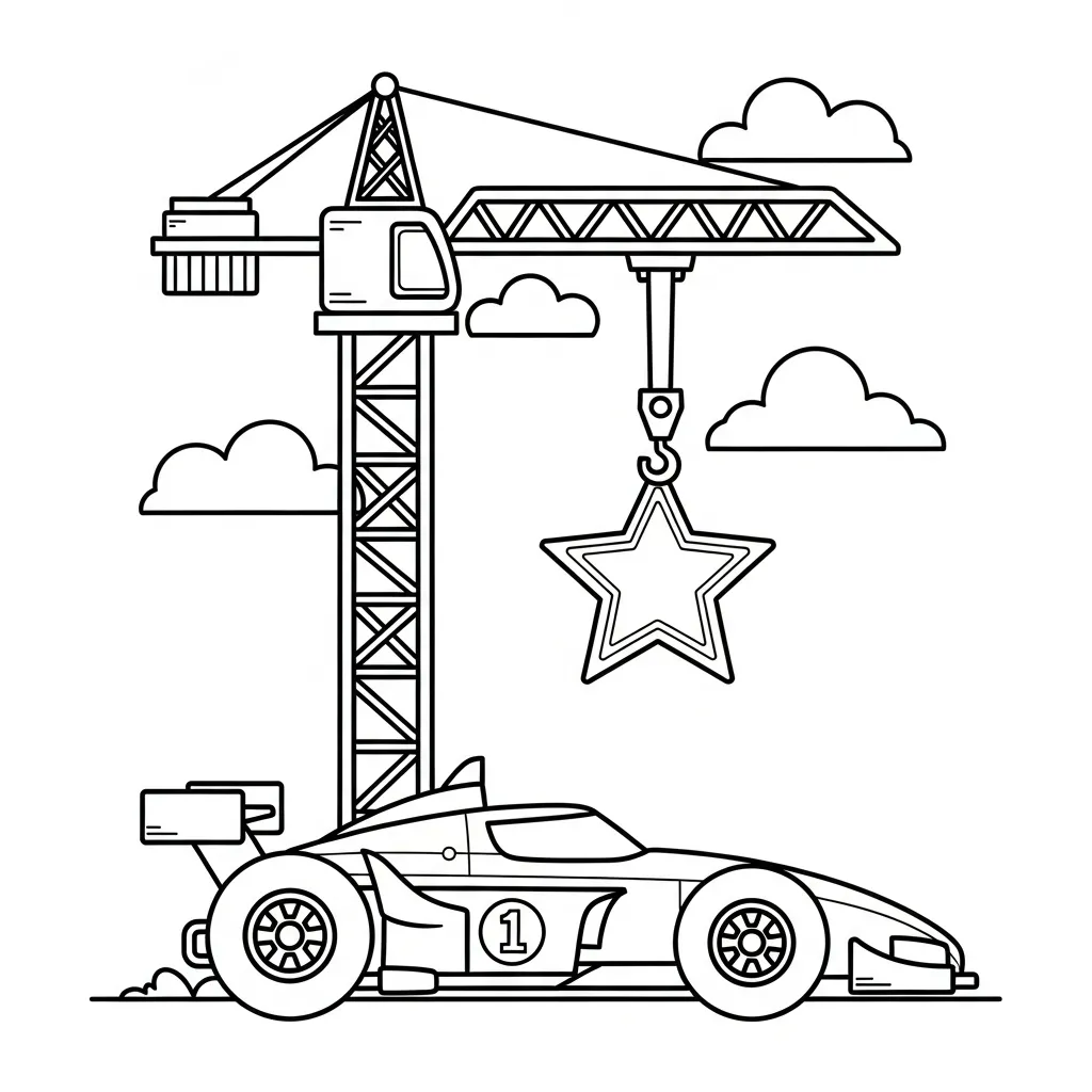 tranh tô màu Tranh Tô Màu Xe Đua cho bé 8 tuổi