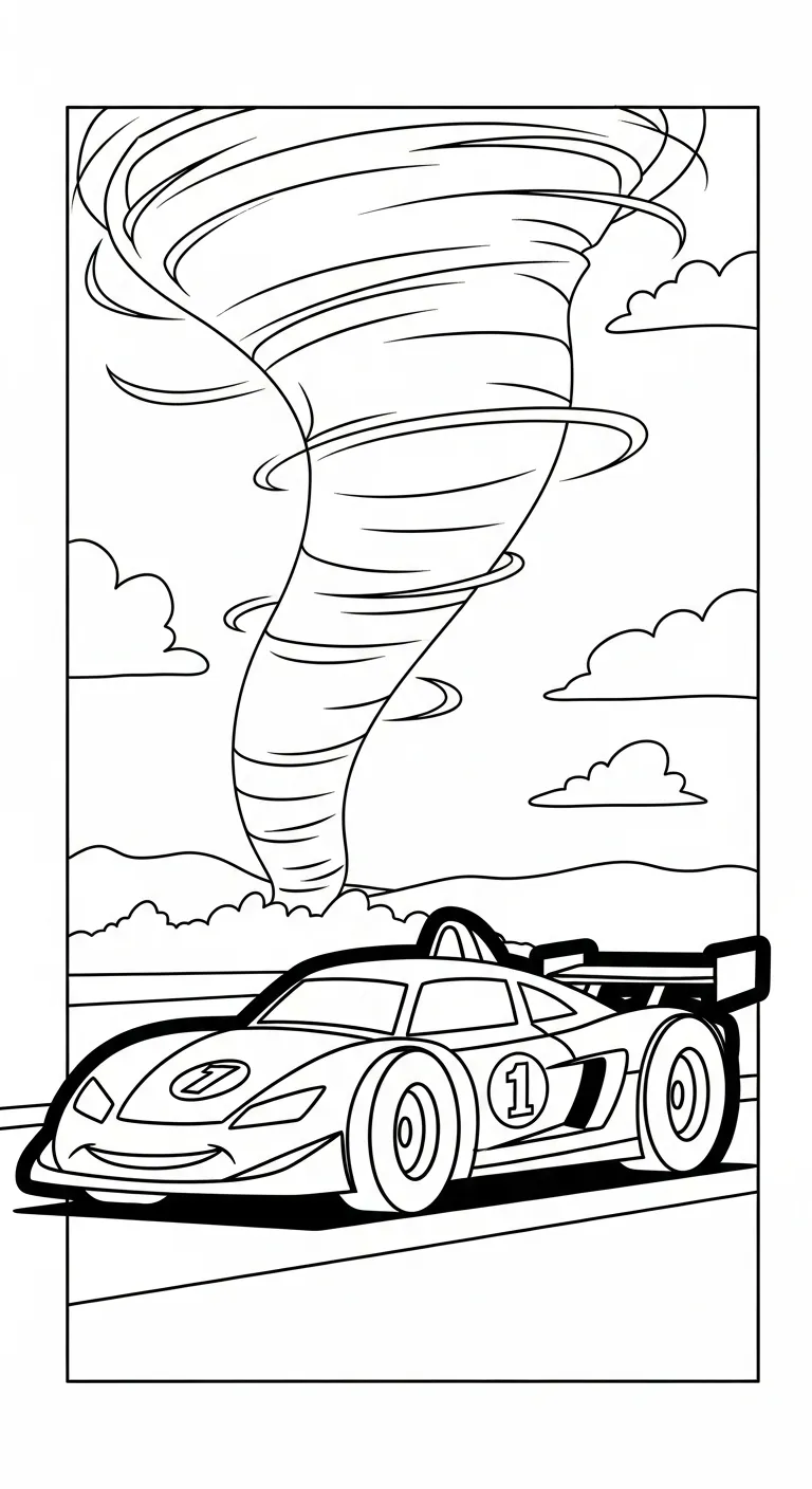 in hình tô màu Tranh Tô Màu Xe Đua cho bé 8 tuổi