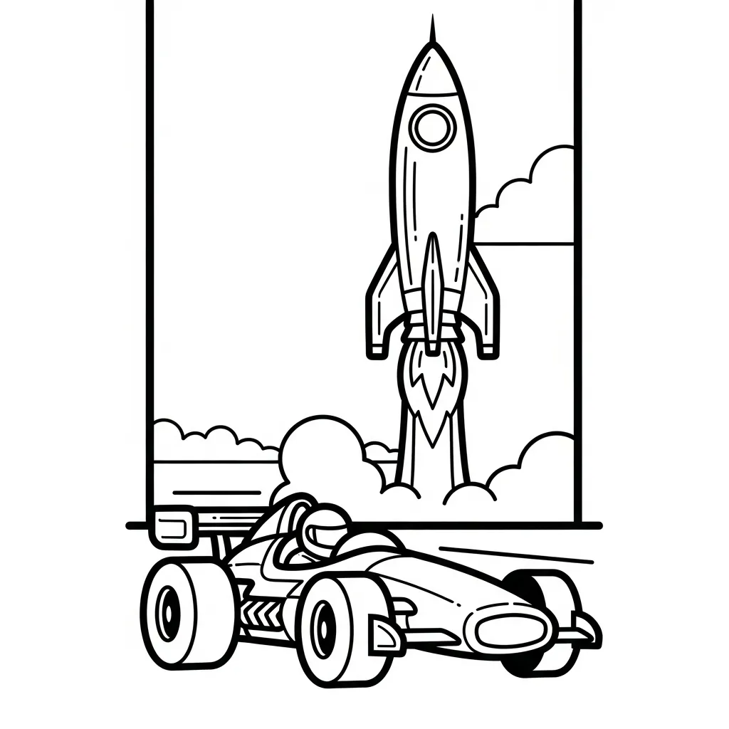 tranh tô màu Tranh Tô Màu Xe Đua rõ nét