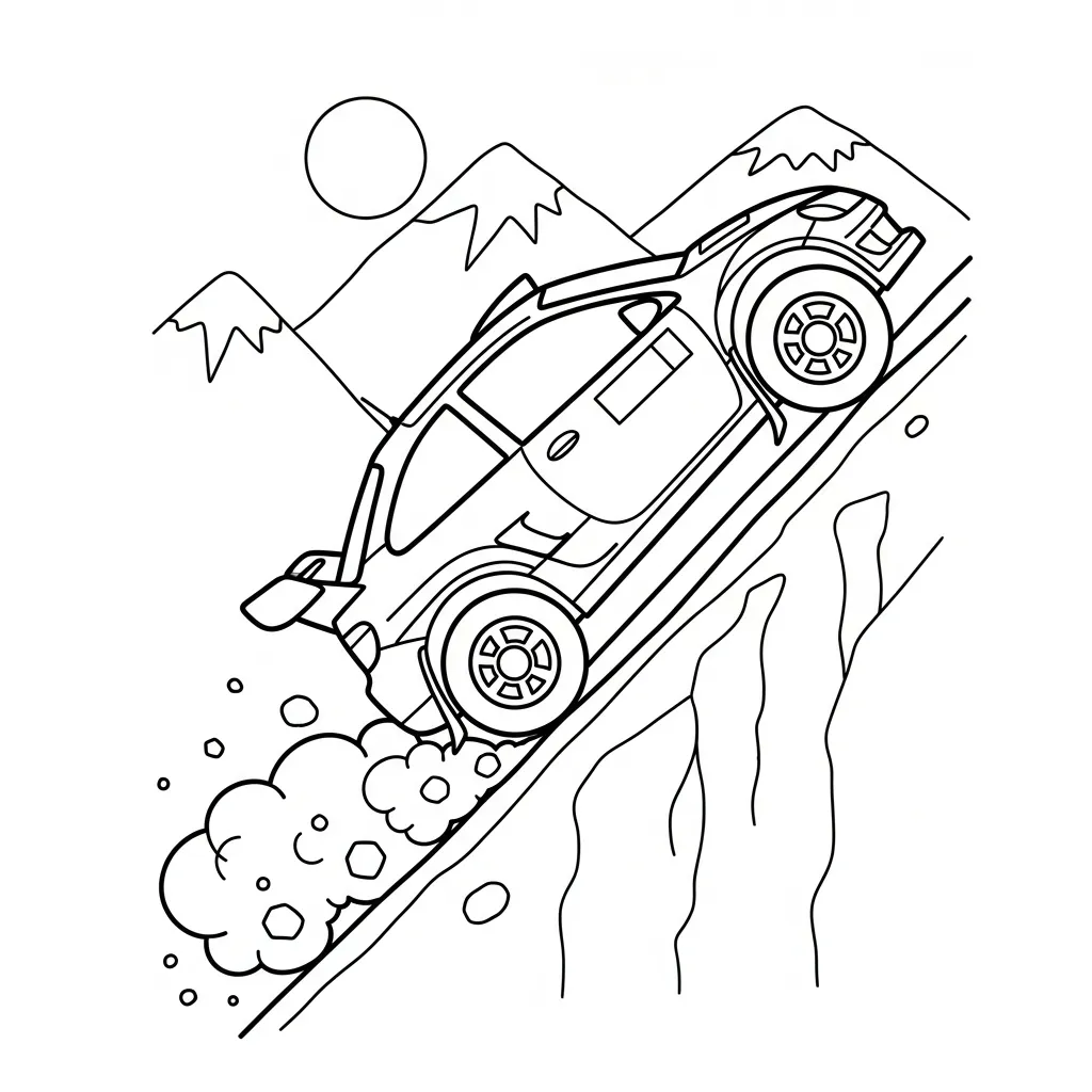 tranh tô màu Tranh Tô Màu Xe Đua cho bé đơn giản