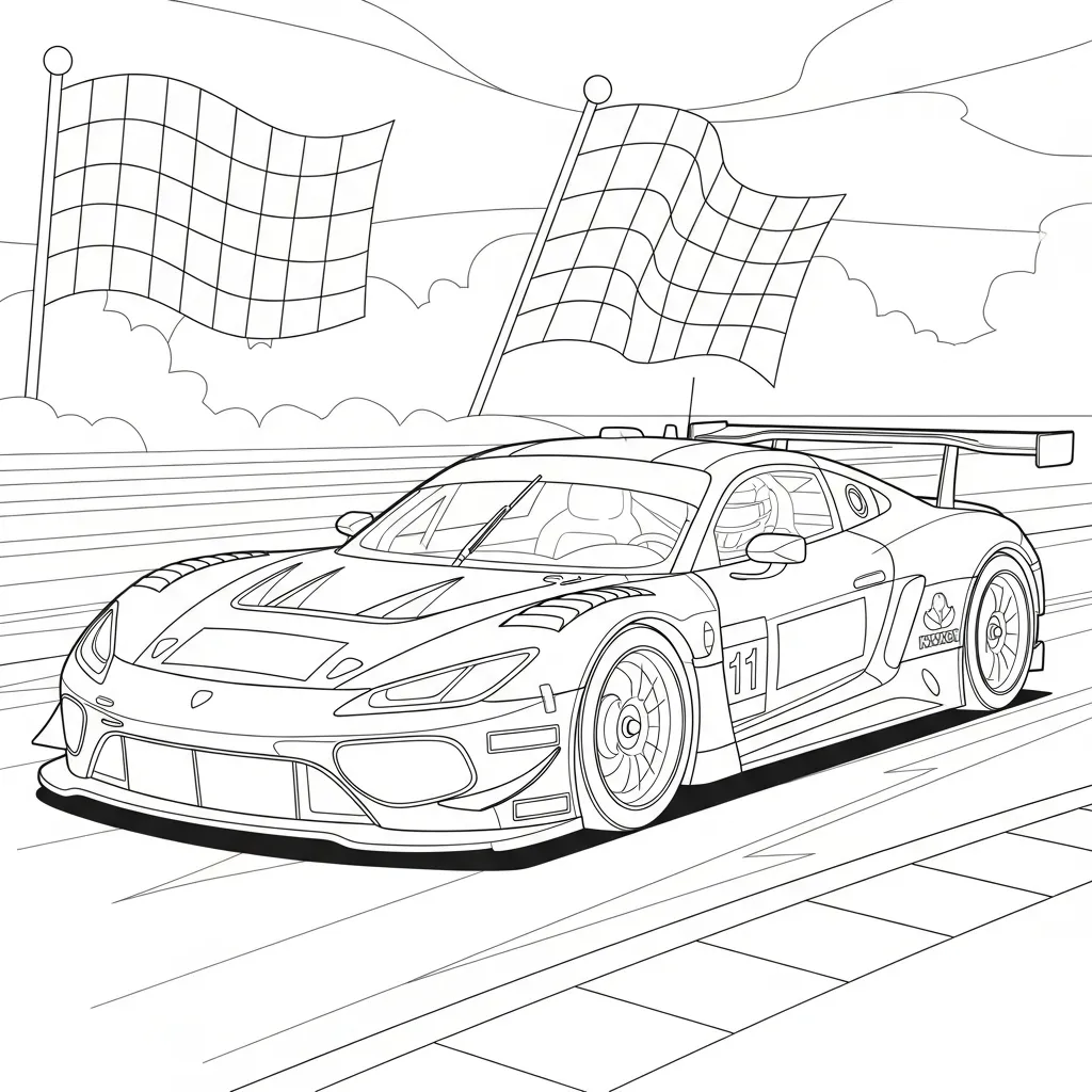 hình tô màu Tranh Tô Màu Xe Đua in ngay