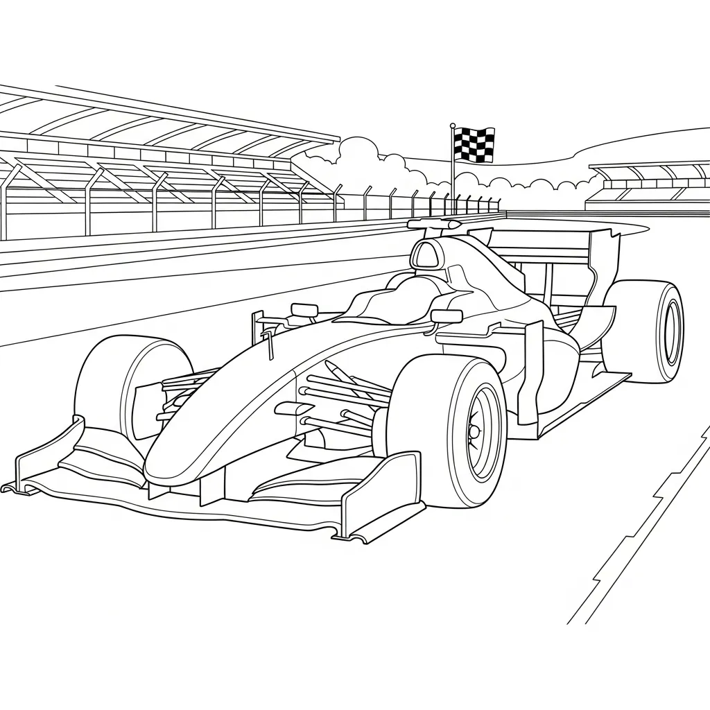 tranh tô màu Tranh Tô Màu Xe Đua cho bé 6 tuổi miễn phí