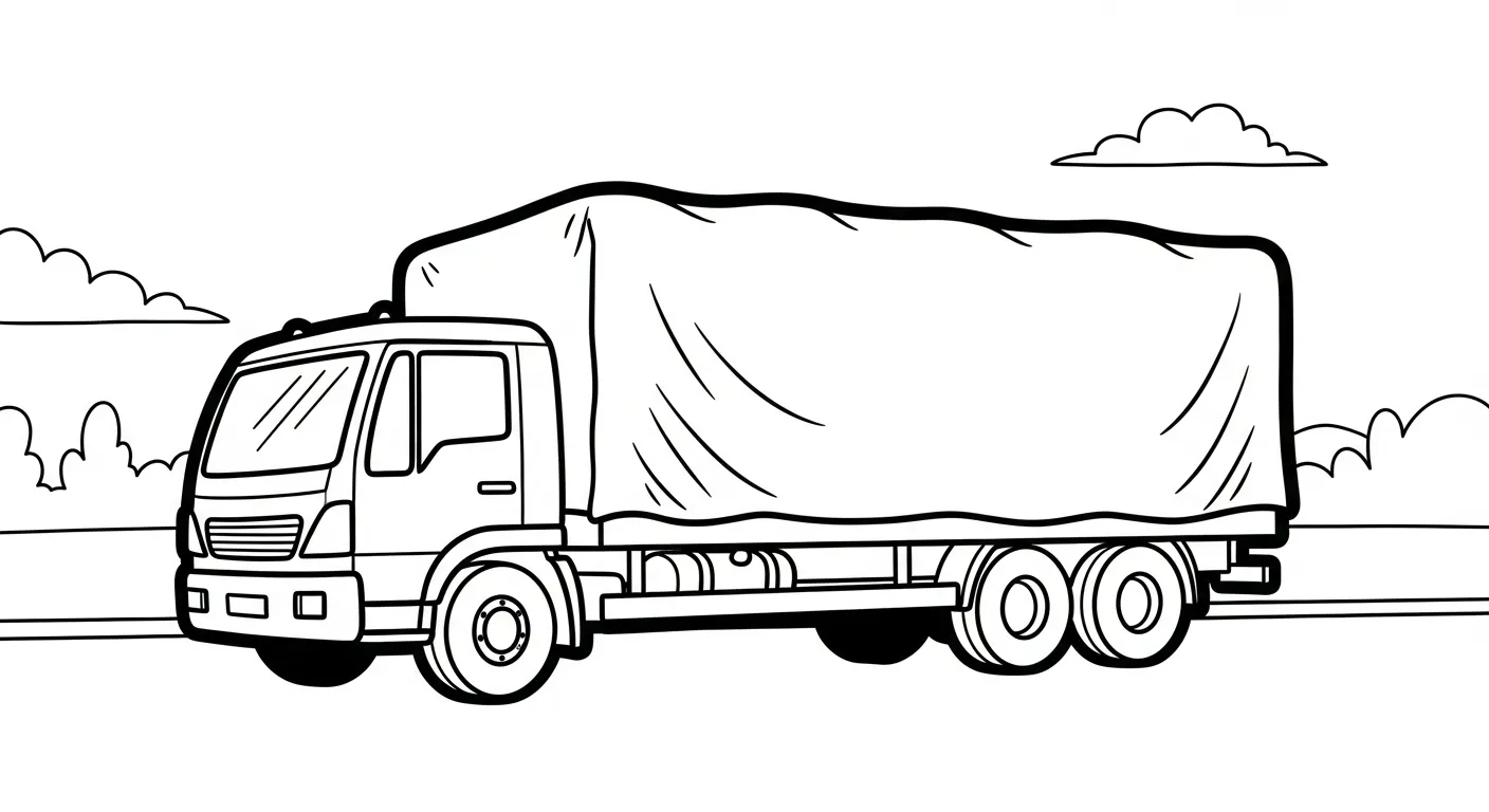 in tranh tô màu Tranh Tô Màu Xe Tải cho bé 4 tuổi