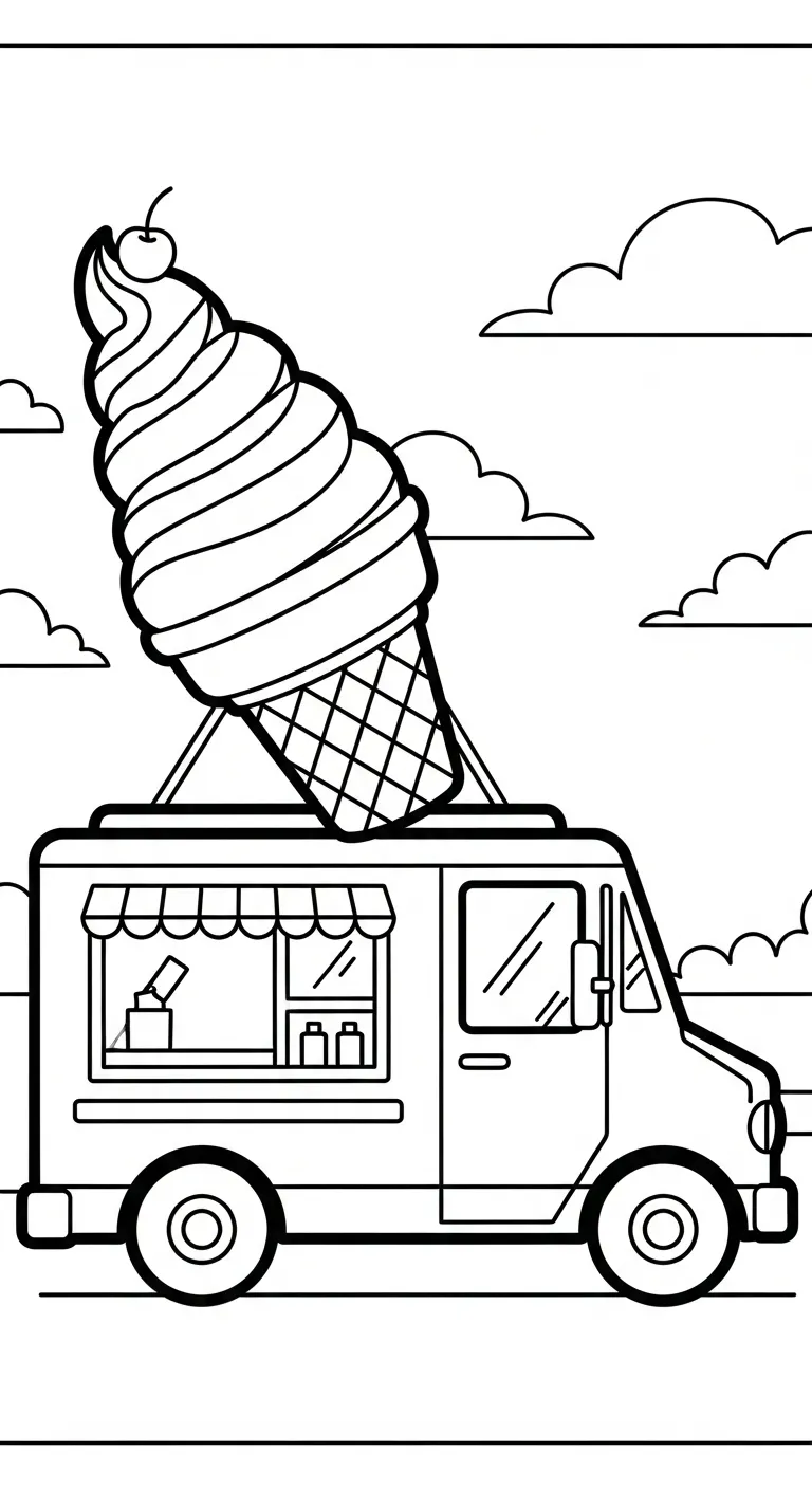 tải hình tô màu Tranh Tô Màu Xe Tải cho bé 4 tuổi