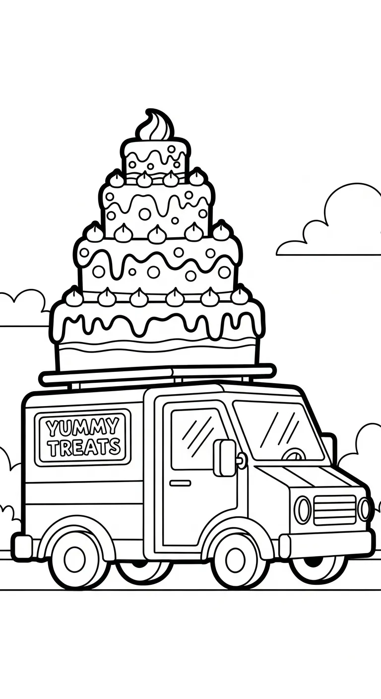 tranh tô màu Tranh Tô Màu Xe Tải cho bé 3 tuổi miễn phí