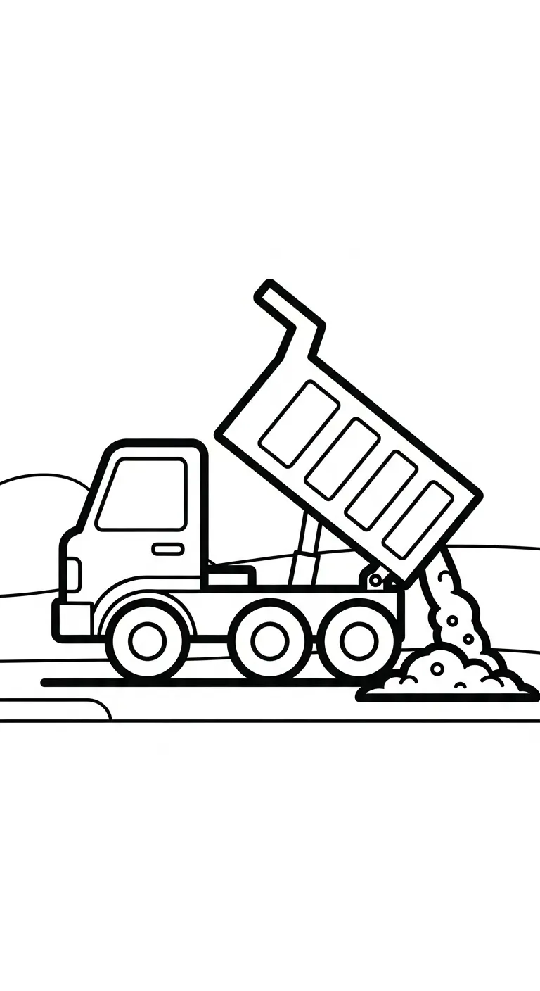 tranh tô màu Tranh Tô Màu Xe Tải cho trẻ em 1