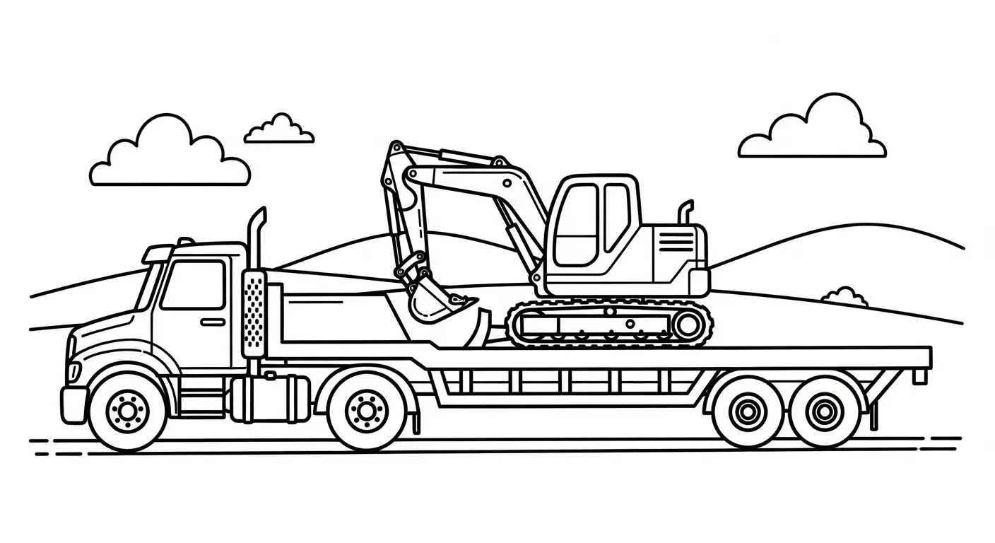hình tô màu Tranh Tô Màu Xe Tải cho bé 6 tuổi