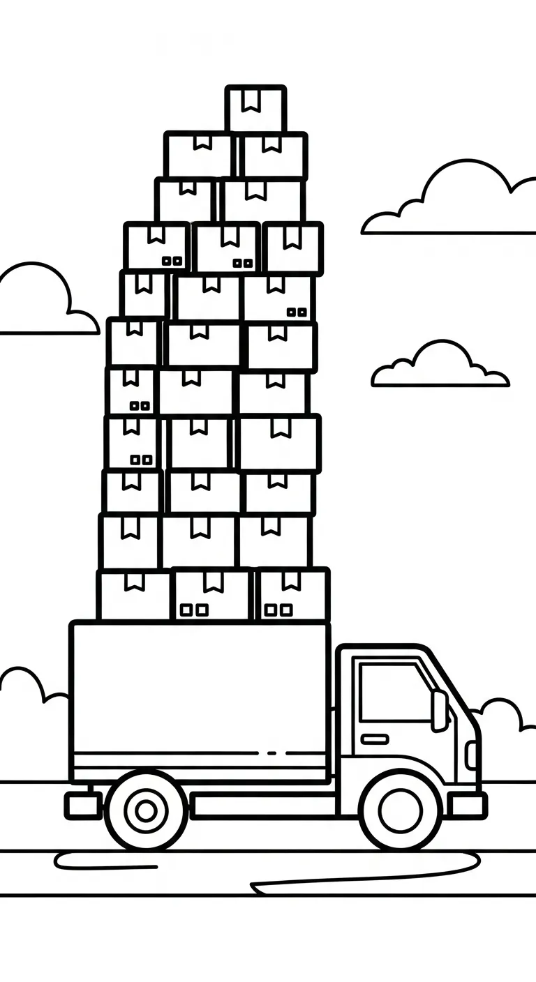 hình tô màu Tranh Tô Màu Xe Tải cho bé 6 tuổi miễn phí