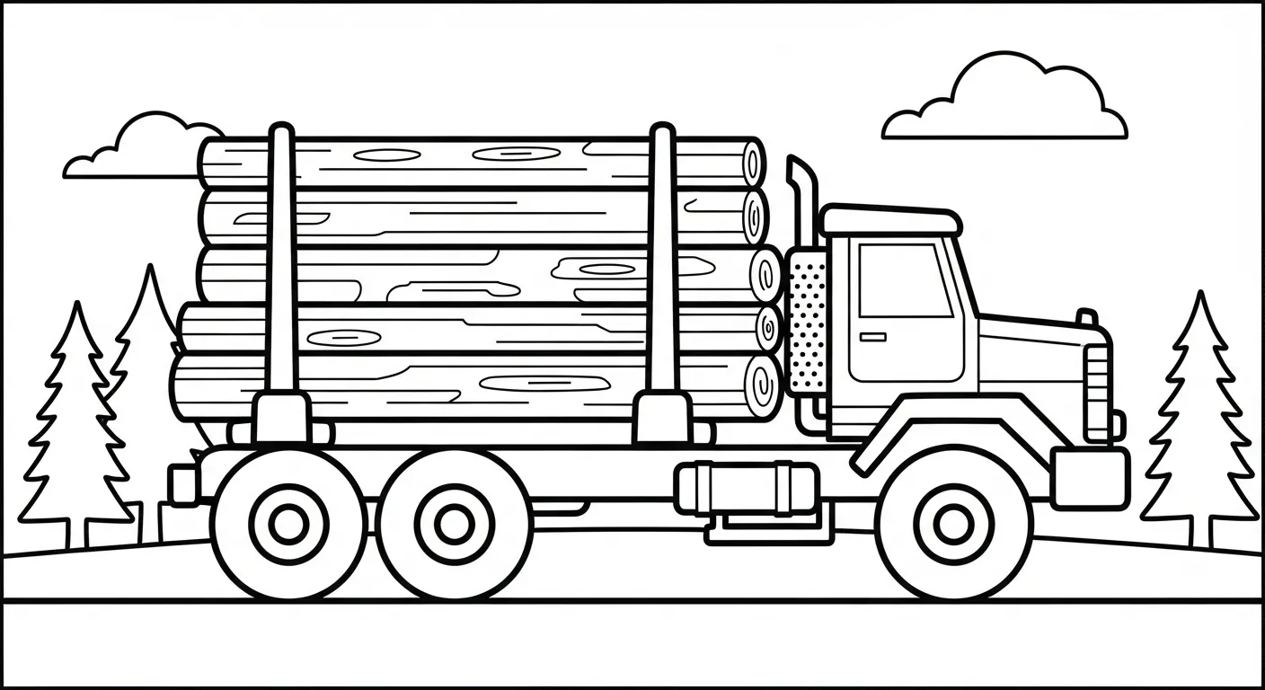 tải hình tô màu Tranh Tô Màu Xe Tải cho bé 8 tuổi