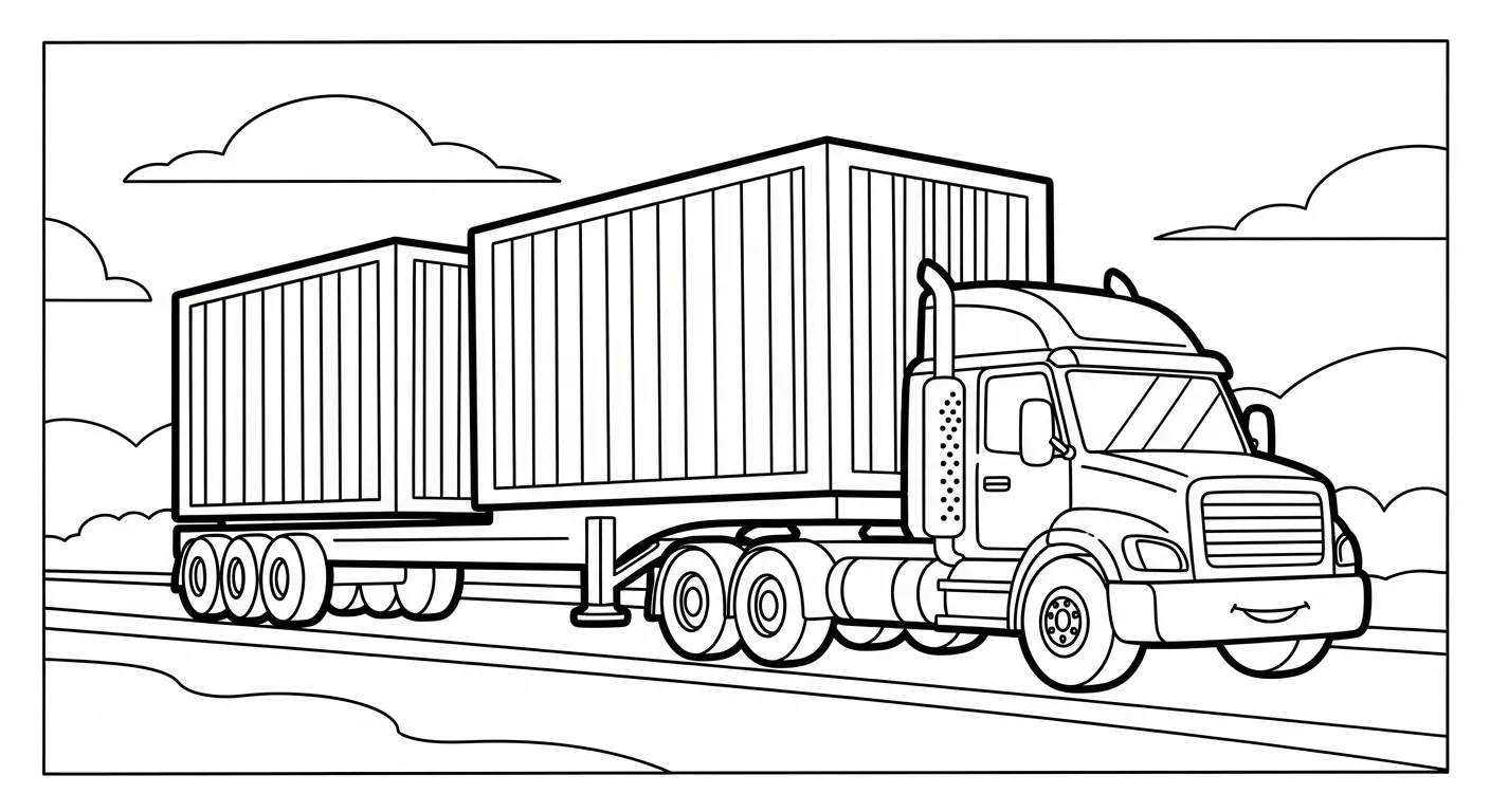 tải tranh tô màu Tranh Tô Màu Xe Tải cho bé 8 tuổi