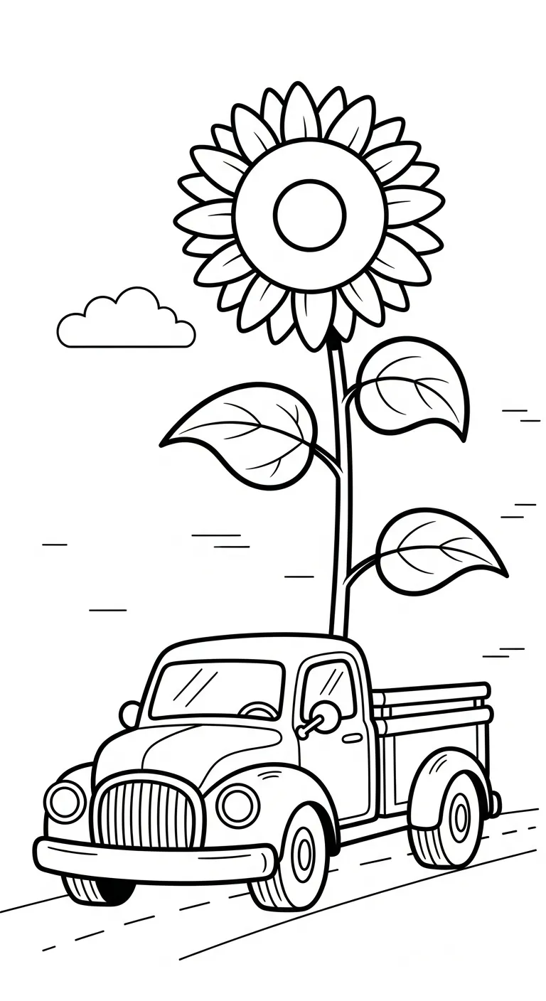 tranh tô màu Tranh Tô Màu Xe Tải cho bé 8 tuổi miễn phí