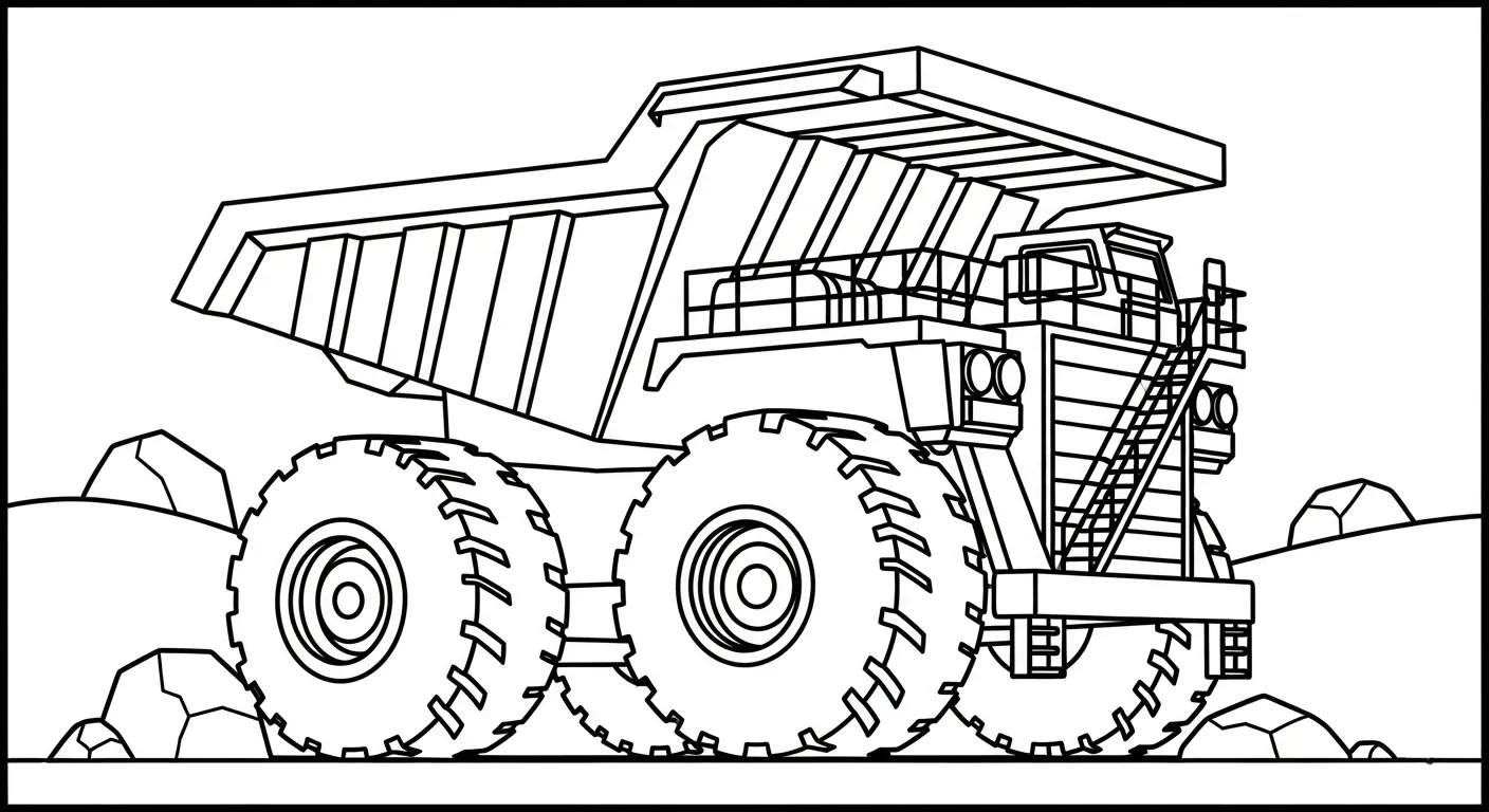 tranh tô màu Tranh Tô Màu Xe Tải cho bé tải về