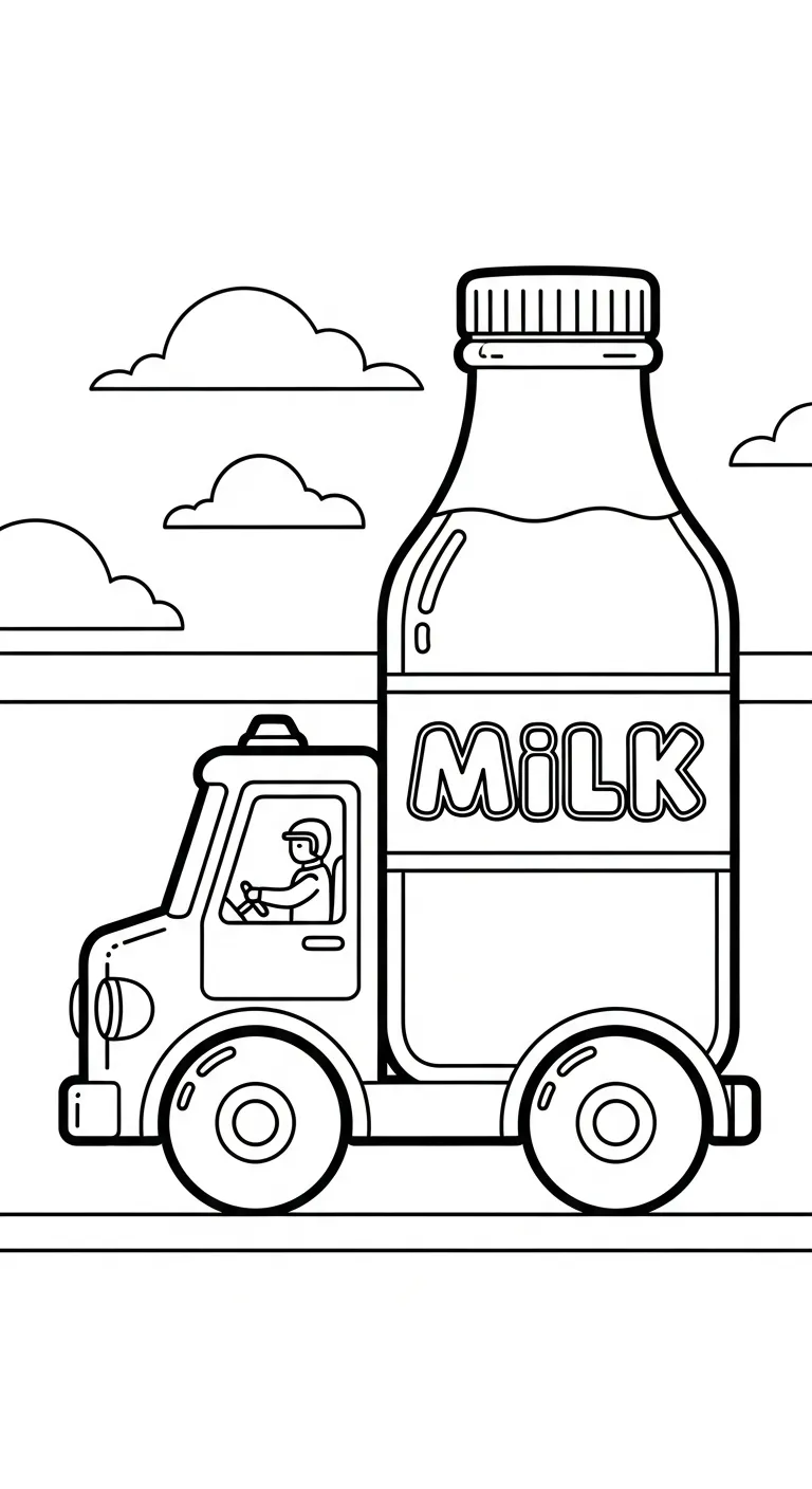 tải tranh tô màu Tranh Tô Màu Xe Tải cho bé