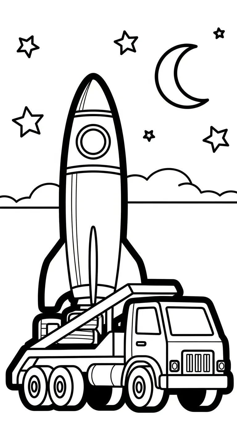 file hình tô màu Tranh Tô Màu Xe Tải cho bé 4-5 tuổi