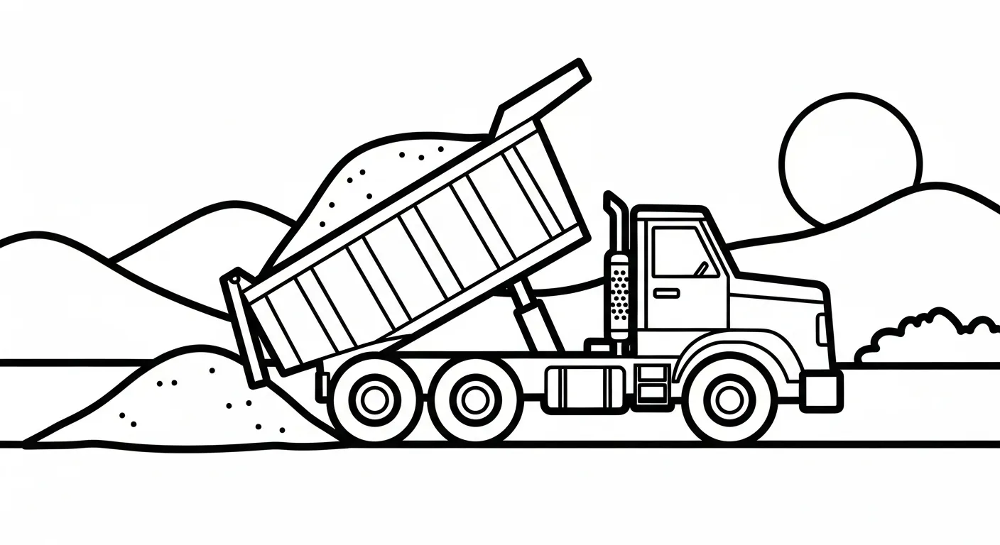 in tranh tô màu Tranh Tô Màu Xe Tải cho bé 7 tuổi