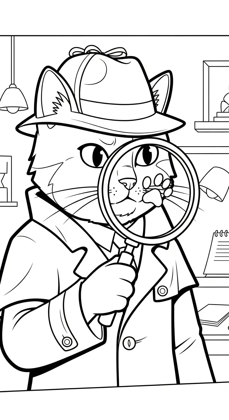 file tranh tô màu Mèo cho bé in