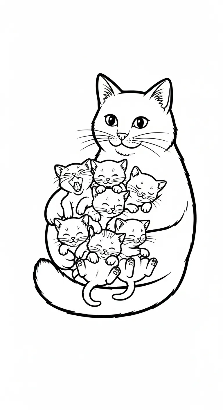 in tranh tô màu Mèo cho bé 6 tuổi