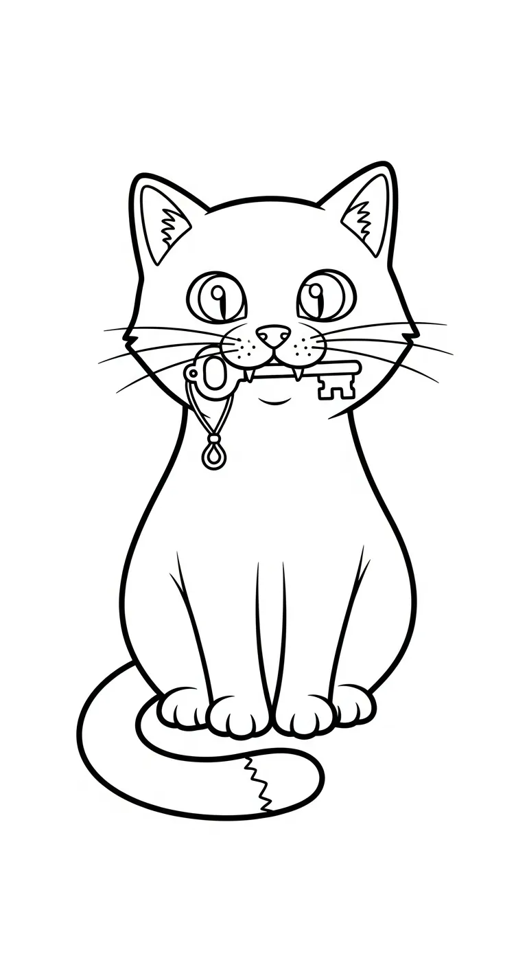 in hình tô màu Mèo cho bé