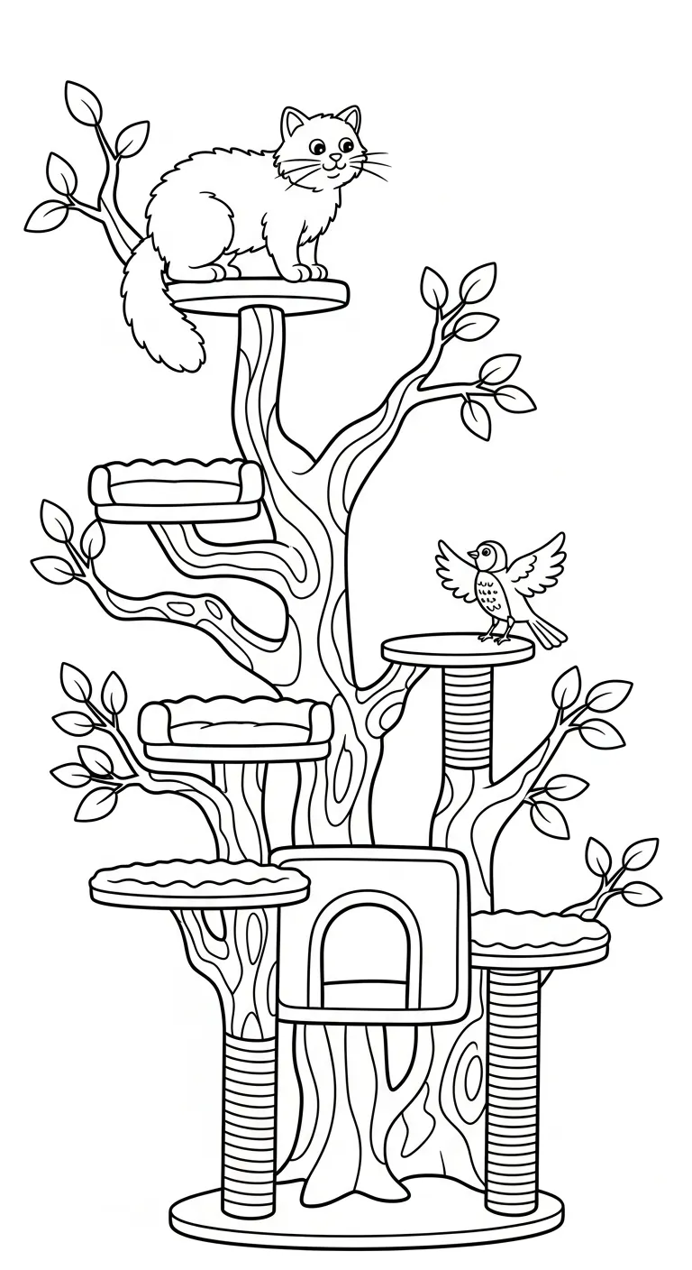 tải hình tô màu Mèo 1