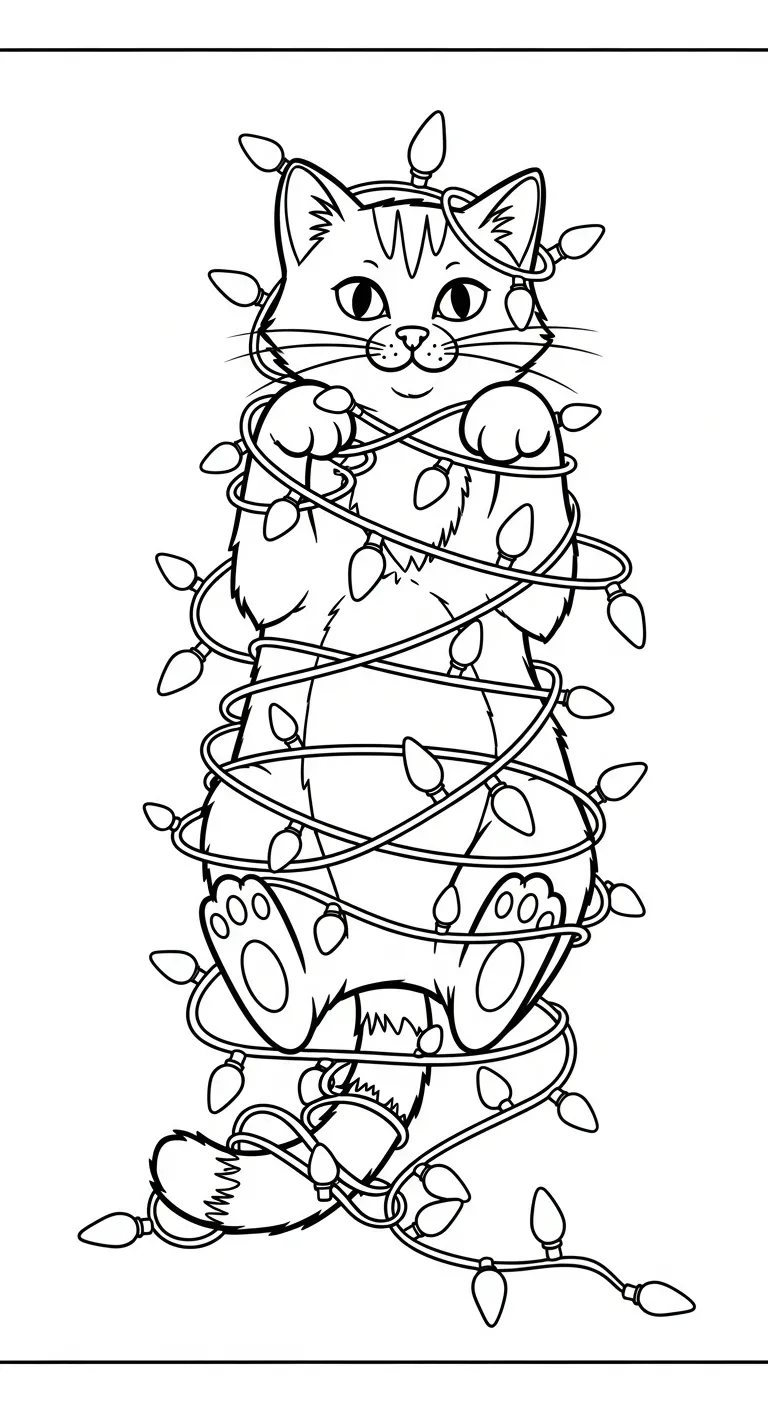 hình tô màu Mèo cho bé đơn giản